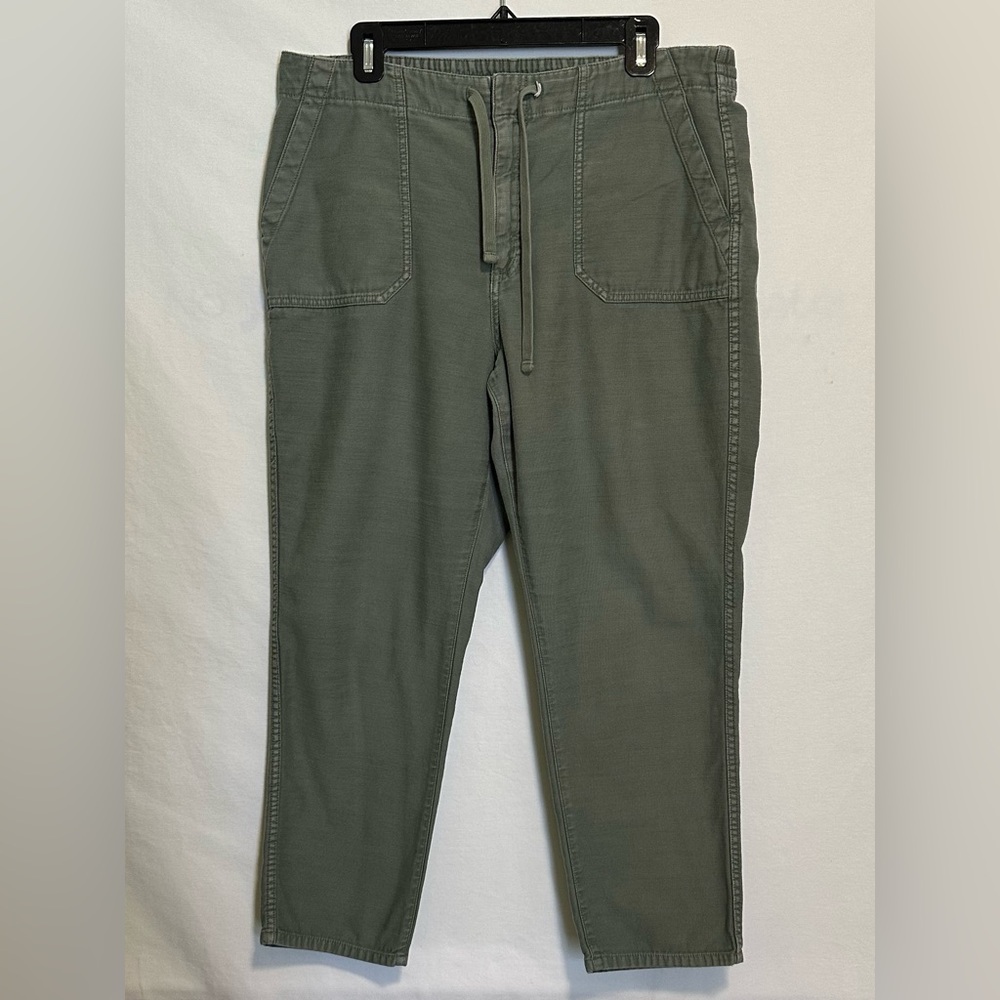 J. Crew Women's Cypress Green Tie Waist Camp Pants Style BA291 Size L